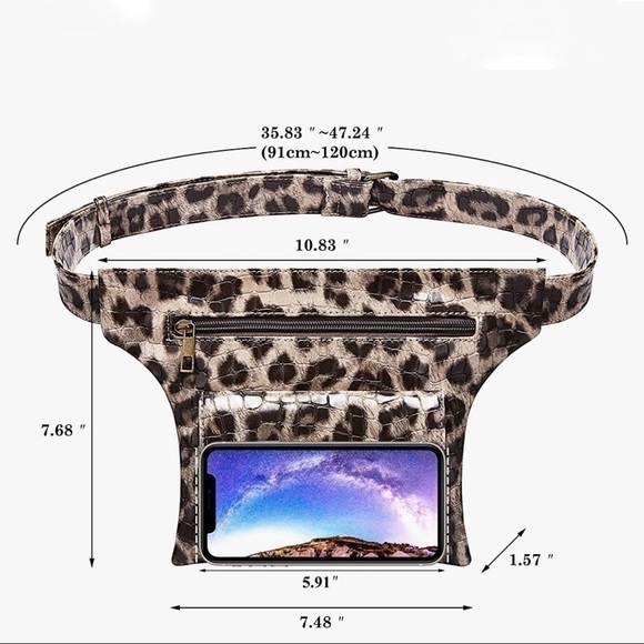 𝅺new- Leopard Pattern, Fanny Pack, HipBag, Fashion Waist Pack, Adjustable Belt, - Picture 3 of 6